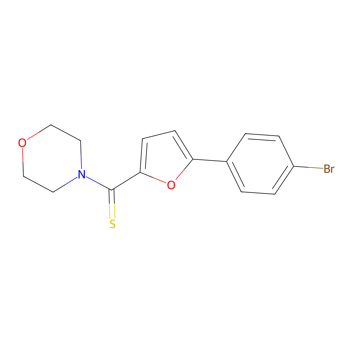 (5-(4-Bromophenyl)furan-2-yl)(morpholino)methanethione molecular structure, CAS 299955-52-5