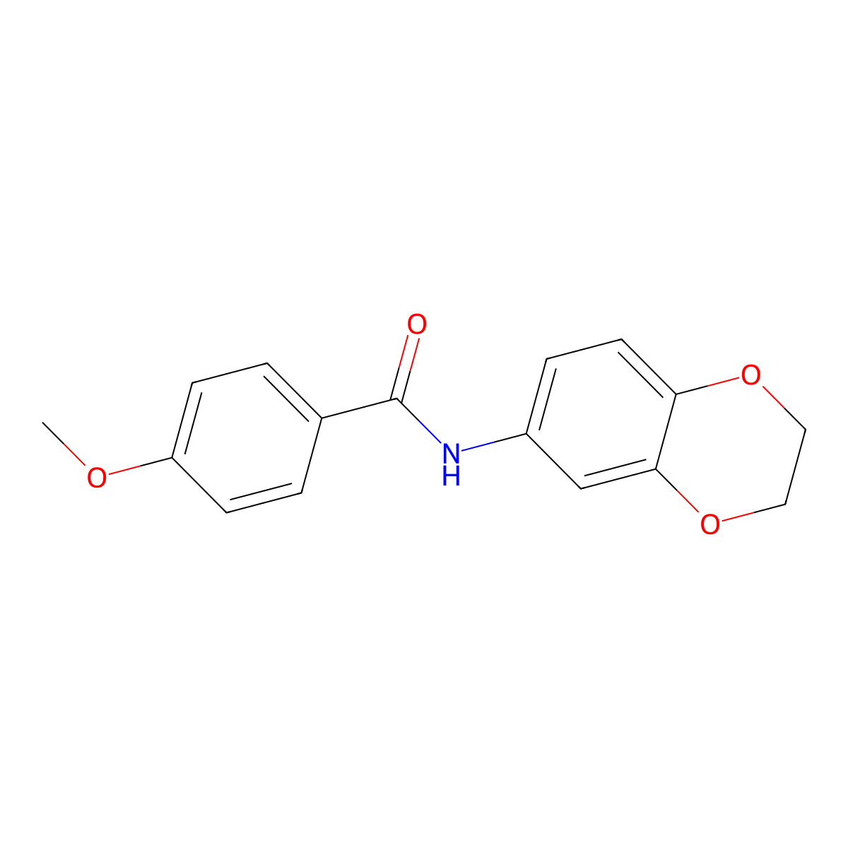 N-(2,3-dihydro-1,4-benzodioxin-6-yl)-4-methoxybenzamide molecular structure, CAS 299955-83-2