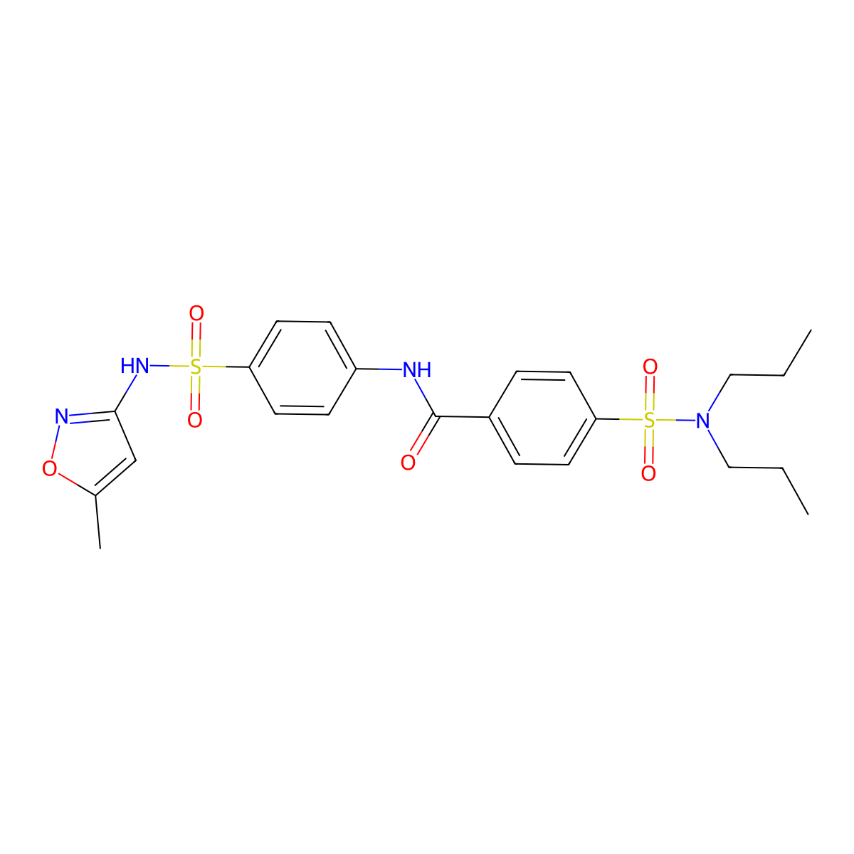 4-(dipropylsulfamoyl)-N-{4-[(5-methyl-1,2-oxazol-3-yl)sulfamoyl]phenyl}benzamide molecular structure, CAS 299955-87-6
