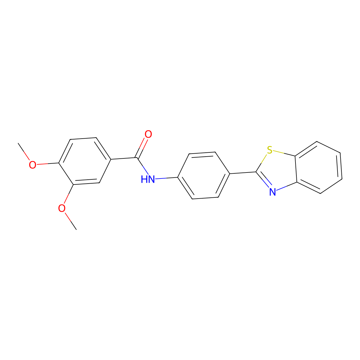 N-[4-(1,3-benzothiazol-2-yl)phenyl]-3,4-dimethoxybenzamide molecular structure, CAS 299955-89-8