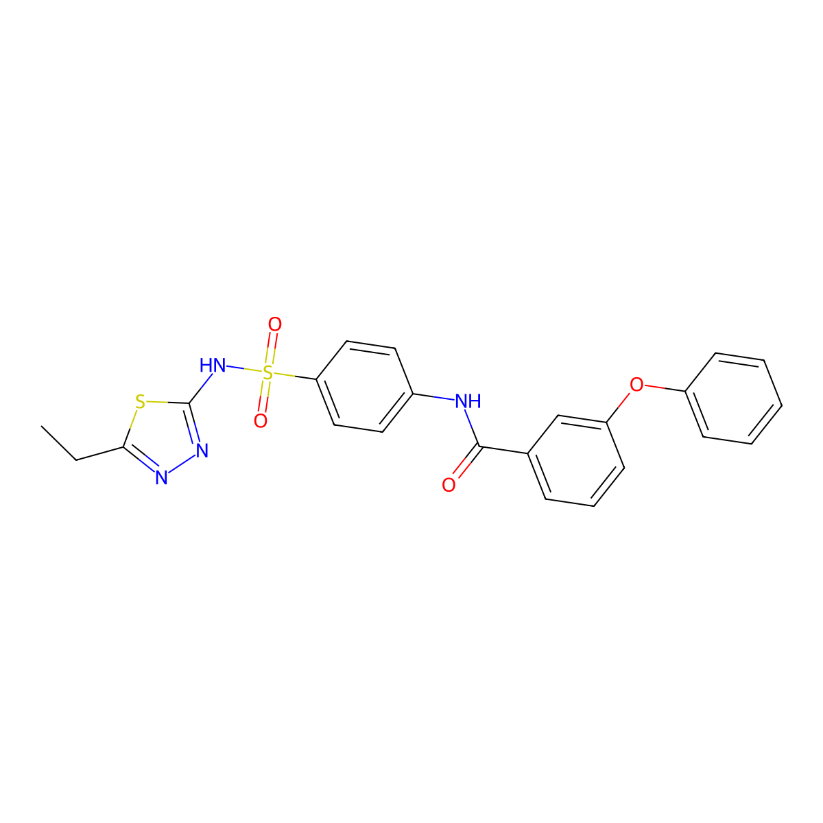 N-(4-(N-(5-ethyl-1,3,4-thiadiazol-2-yl)sulfamoyl)phenyl)-3-phenoxybenzamide molecular structure, CAS 299955-92-3