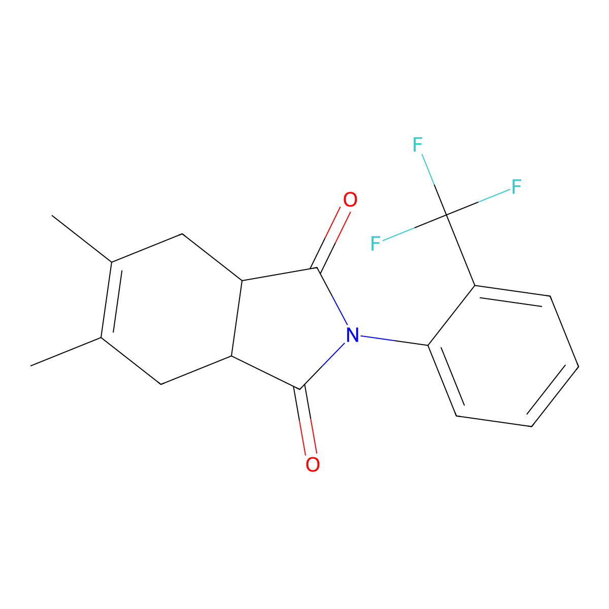 5,6-dimethyl-2-[2-(trifluoromethyl)phenyl]-2,3,3a,4,7,7a-hexahydro-1H-isoindole-1,3-dione molecular structure, CAS 299955-94-5