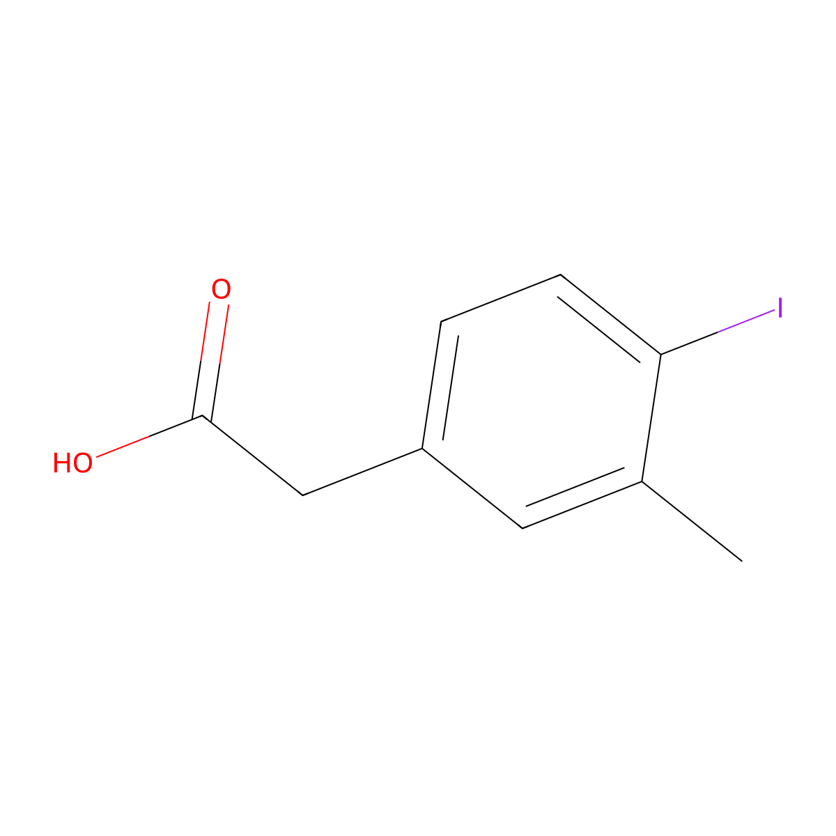 2-(4-Iodo-3-methylphenyl)acetic acid molecular structure, CAS 299956-67-5