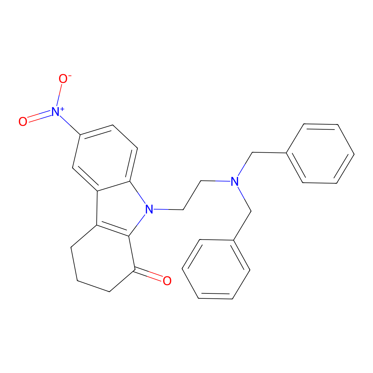 9-[2-(Dibenzylamino)ethyl]-6-nitro-3,4-dihydrocarbazol-1(2H)-one molecular structure, CAS 299962-26-8