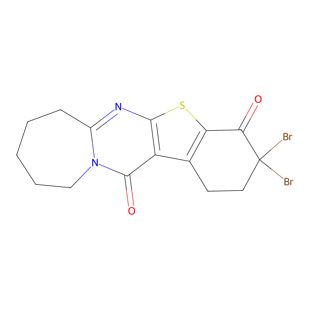 3,3-dibromo-2,3,8,9,10,11-hexahydro[1]benzothieno[2',3':4,5]pyrimido[1,2-a]azepine-4,13(1H,7H)-dione molecular structure, CAS 299962-37-1