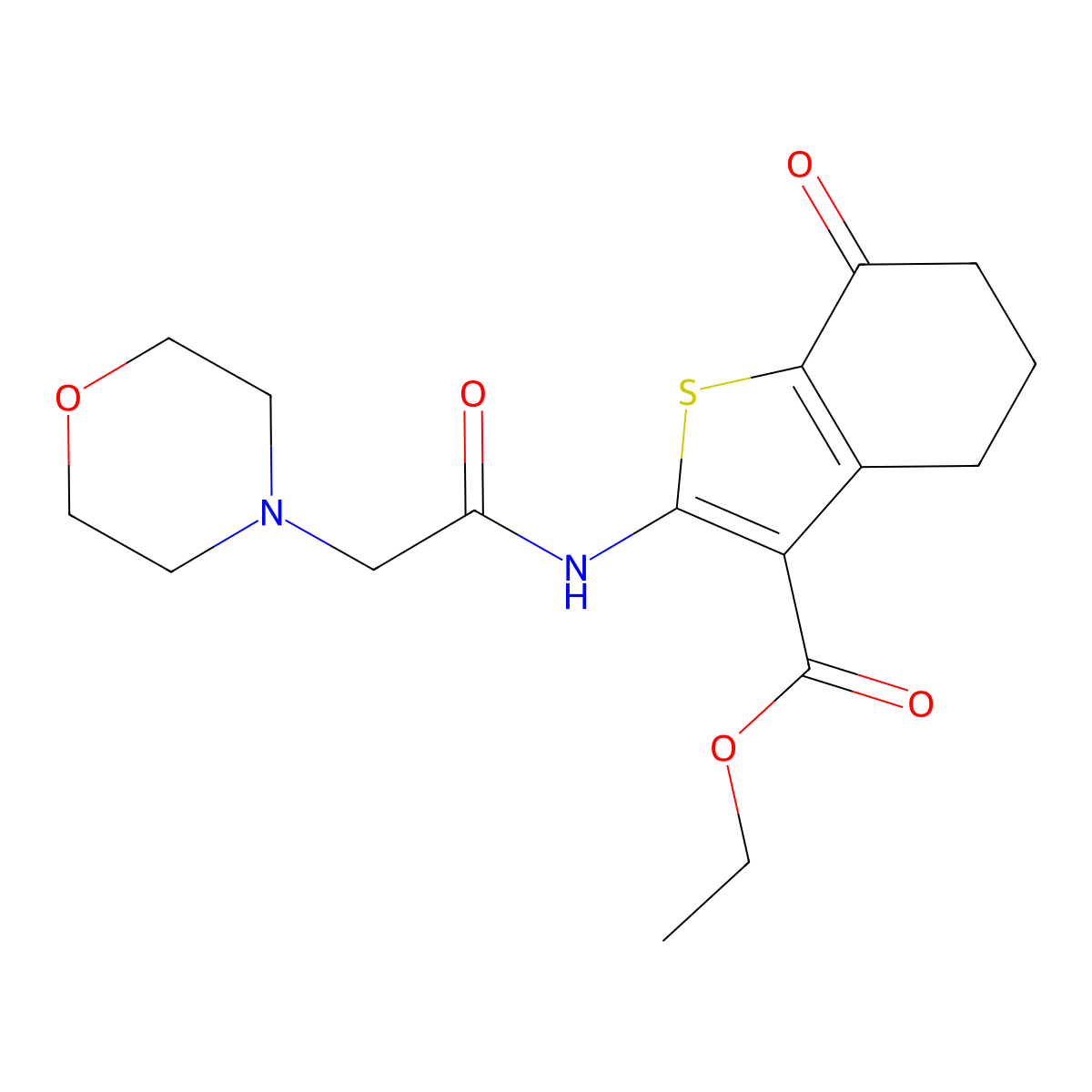 Ethyl 2-[(4-morpholinylacetyl)amino]-7-oxo-4,5,6,7-tetrahydro-1-benzothiophene-3-carboxylate molecular structure, CAS 299962-40-6