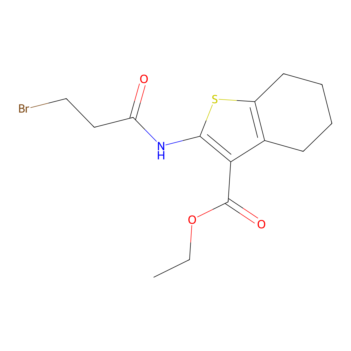 Ethyl 2-[(3-bromopropanoyl)amino]-4,5,6,7-tetrahydro-1-benzothiophene-3-carboxylate molecular structure, CAS 299962-55-3