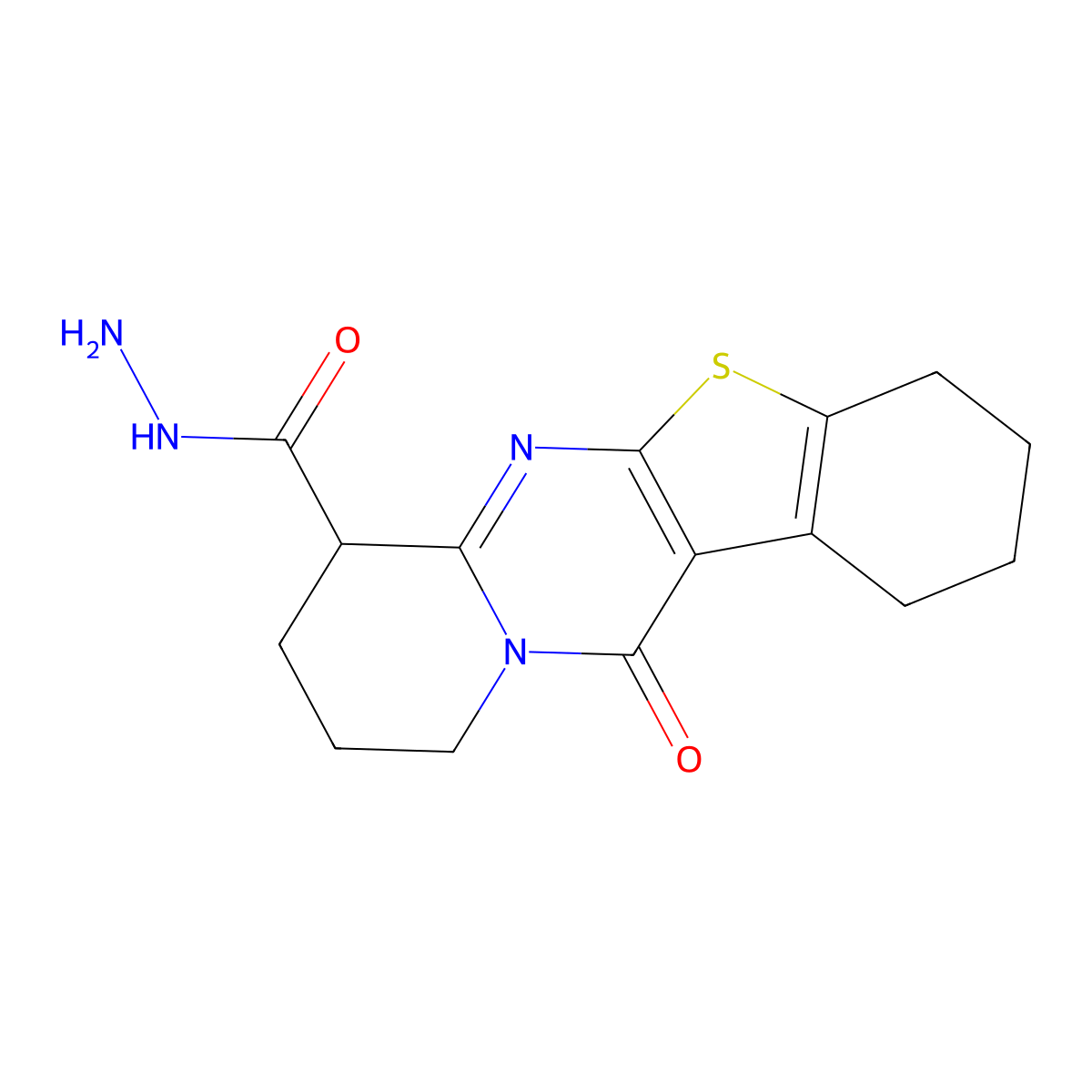 12-oxo-1,2,3,4,7,9,10,12-octahydro-8H-[1]benzothieno[2,3-d]pyrido[1,2-a]pyrimidine-7-carbohydrazide molecular structure, CAS 299962-58-6