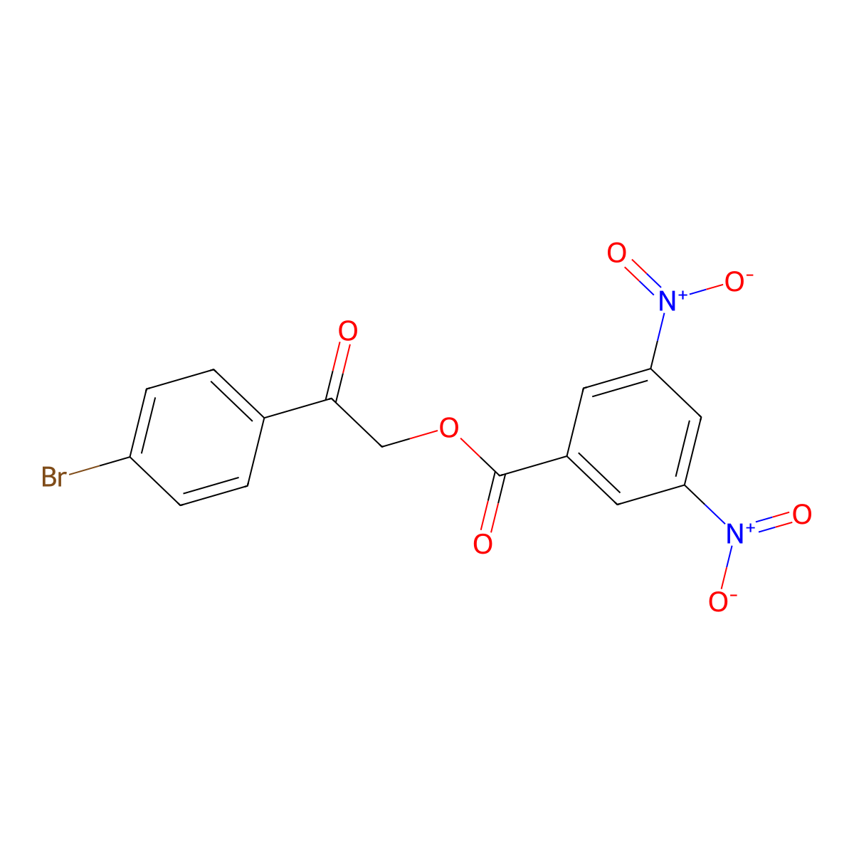 2-(4-Bromophenyl)-2-oxoethyl 3,5-dinitrobenzoate molecular structure, CAS 299963-32-9