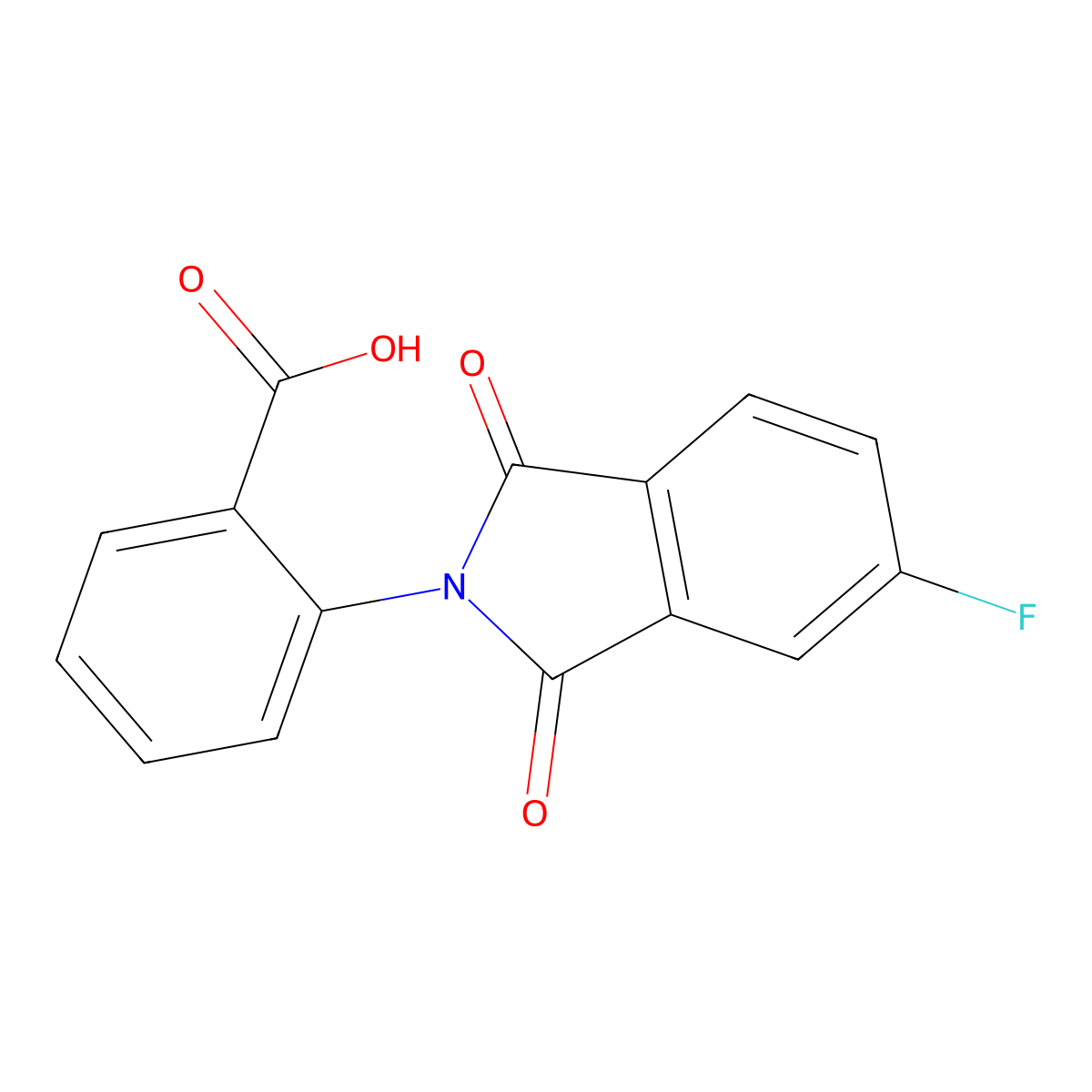 2-(5-Fluoro-1,3-dioxo-1,3-dihydro-isoindol-2-yl)-benzoic acid molecular structure, CAS 299963-55-6