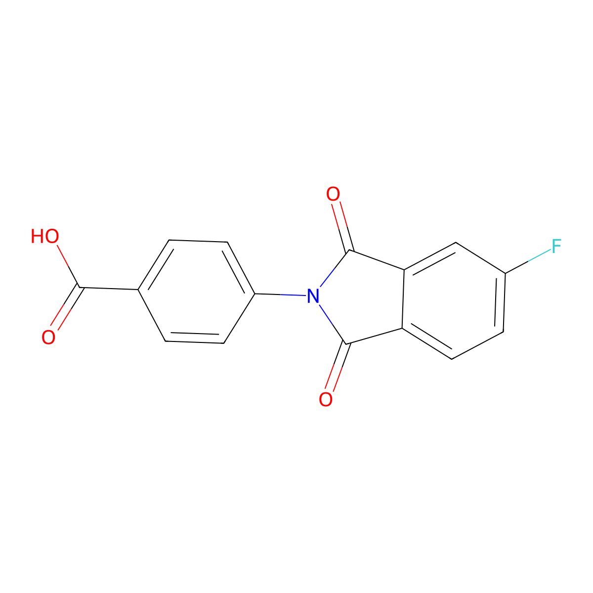4-(5-Fluoro-1,3-dioxoisoindolin-2-yl)benzoic acid molecular structure, CAS 299963-58-9