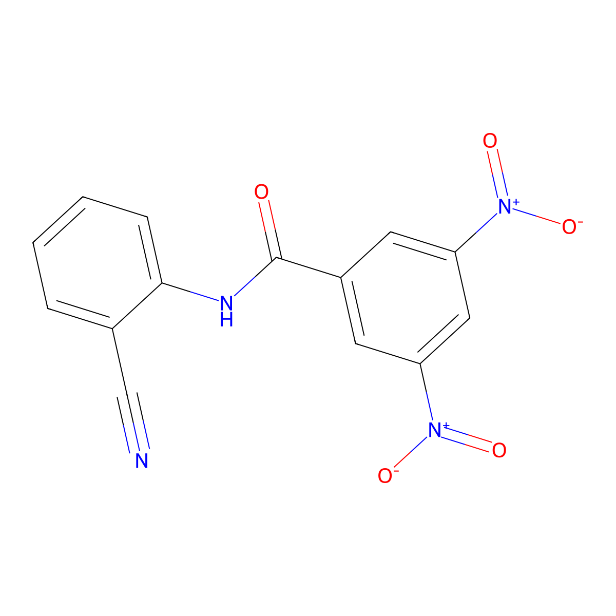 N-(2-cyanophenyl)-3,5-dinitrobenzamide molecular structure, CAS 299965-12-1