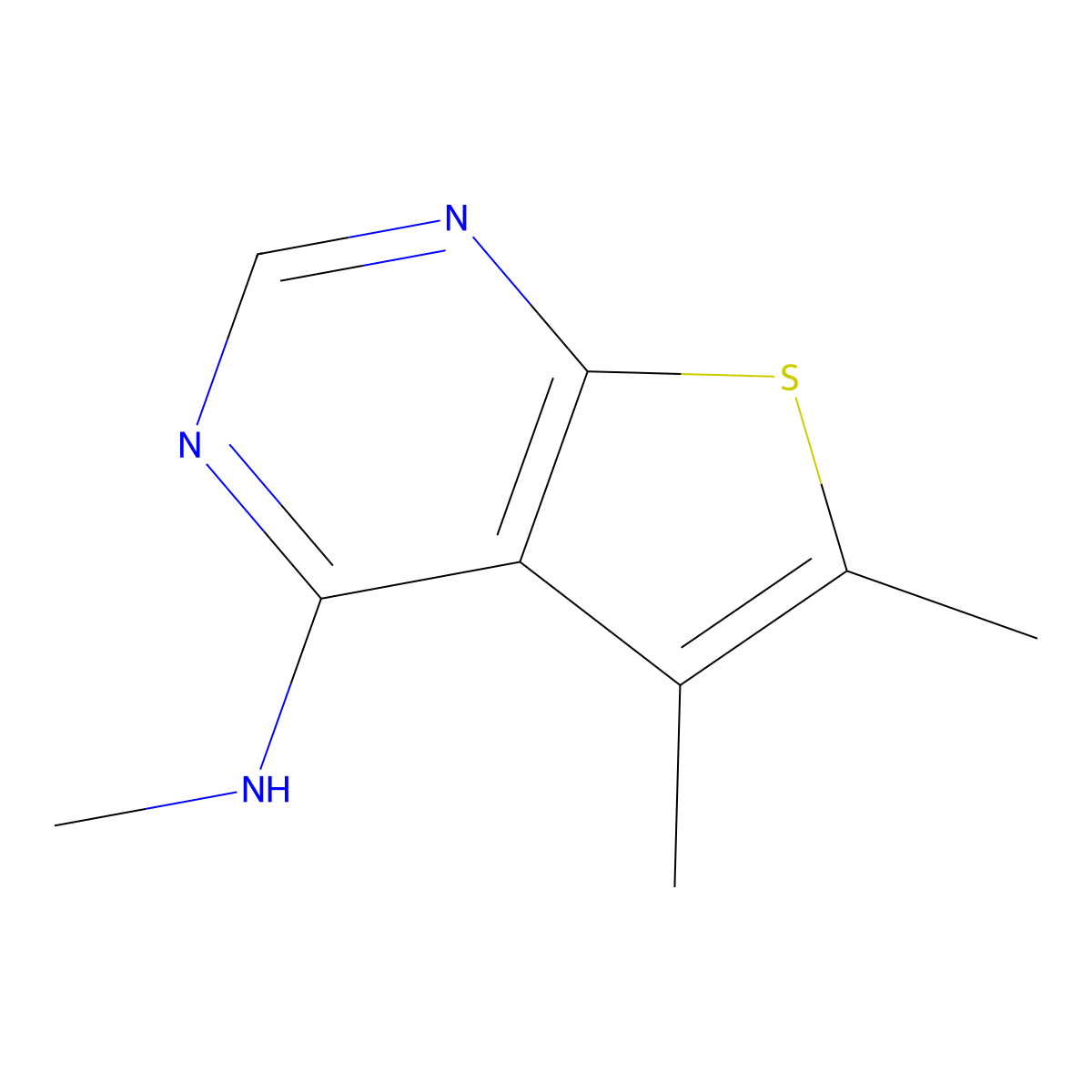 N,5,6-trimethylthieno[2,3-d]pyrimidin-4-amine molecular structure, CAS 299965-20-1