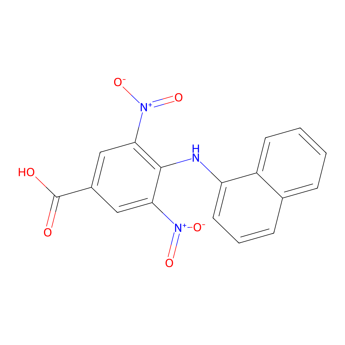 4-(Naphthalen-1-ylamino)-3,5-dinitrobenzoic acid molecular structure, CAS 299965-42-7