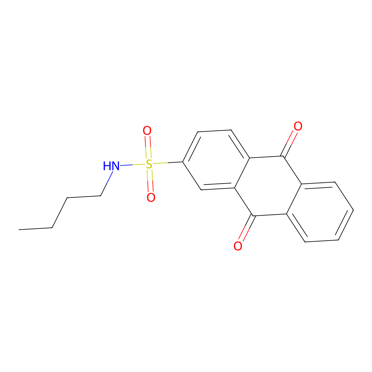 N-butyl-9,10-dioxo-9,10-dihydroanthracene-2-sulfonamide molecular structure, CAS 299965-49-4