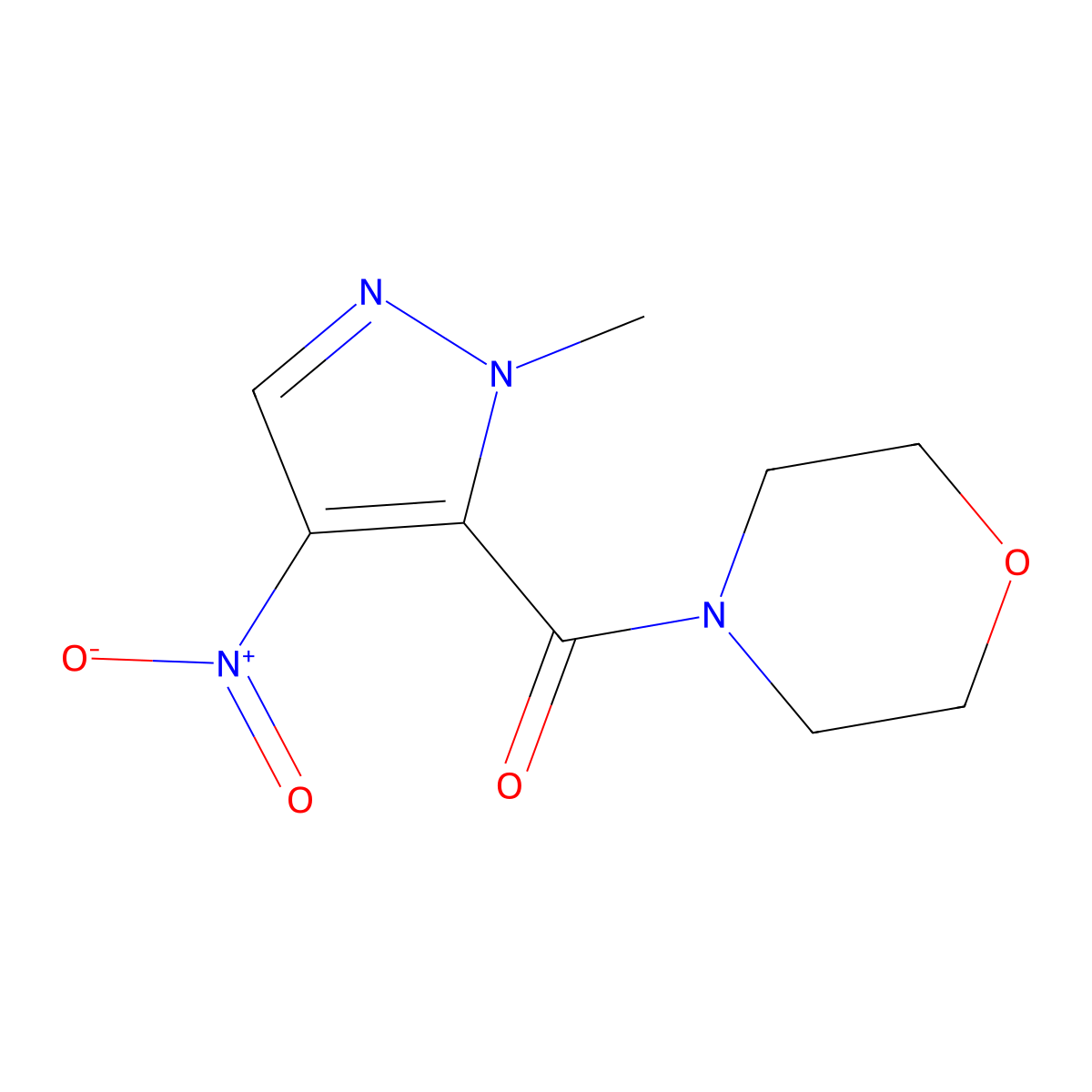 (2-Methyl-4-nitropyrazol-3-yl)-morpholin-4-ylmethanone molecular structure, CAS 299965-53-0
