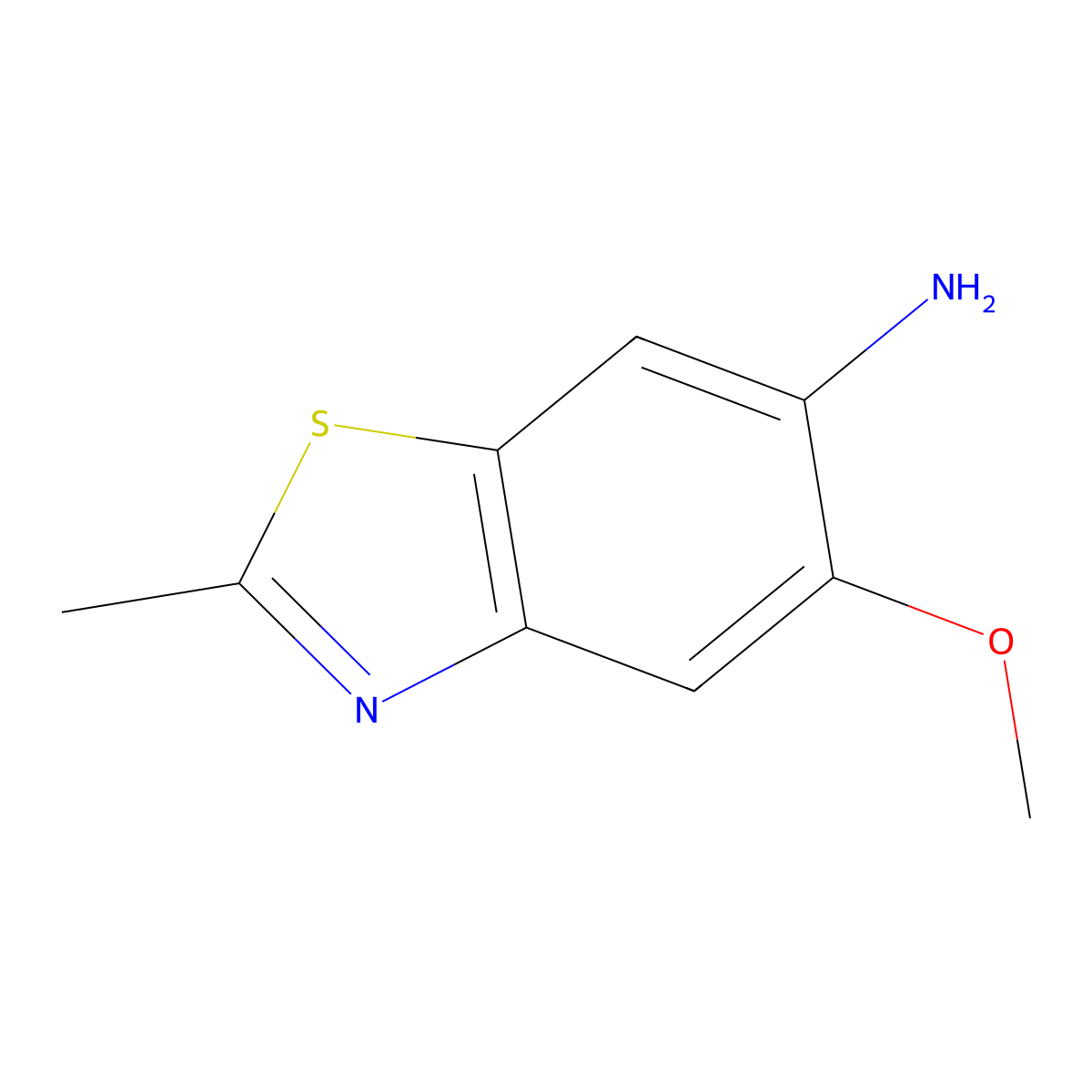 5-Methoxy-2-methyl-1,3-benzothiazol-6-amine molecular structure, CAS 299965-85-8