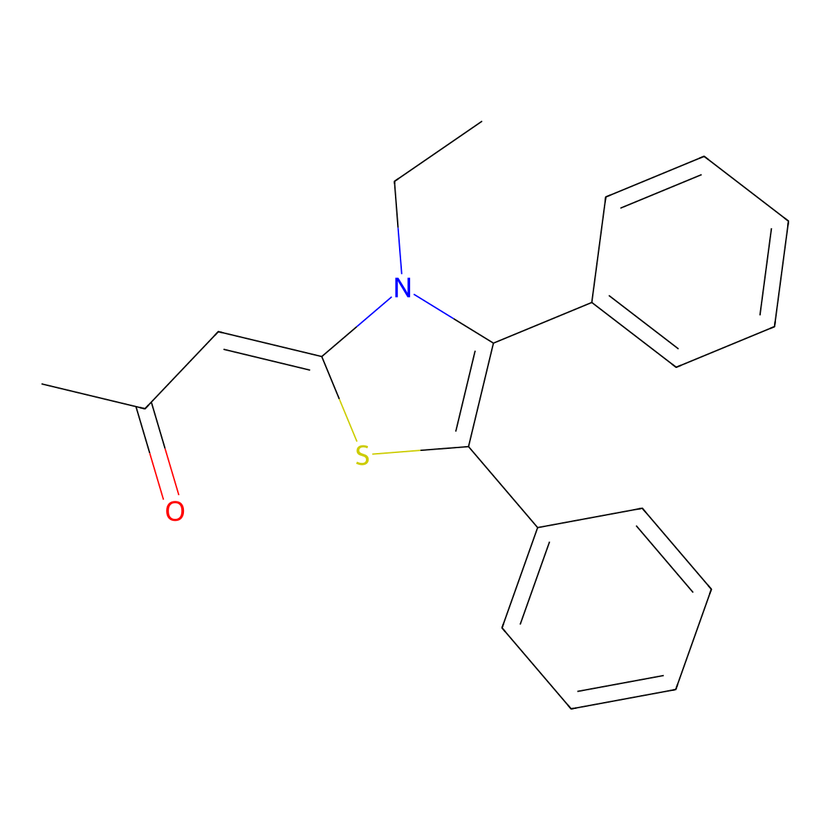 1-(3-Ethyl-4,5-diphenyl-2(3H)-thiazolylidene)-2-propanone molecular structure, CAS 299965-86-9