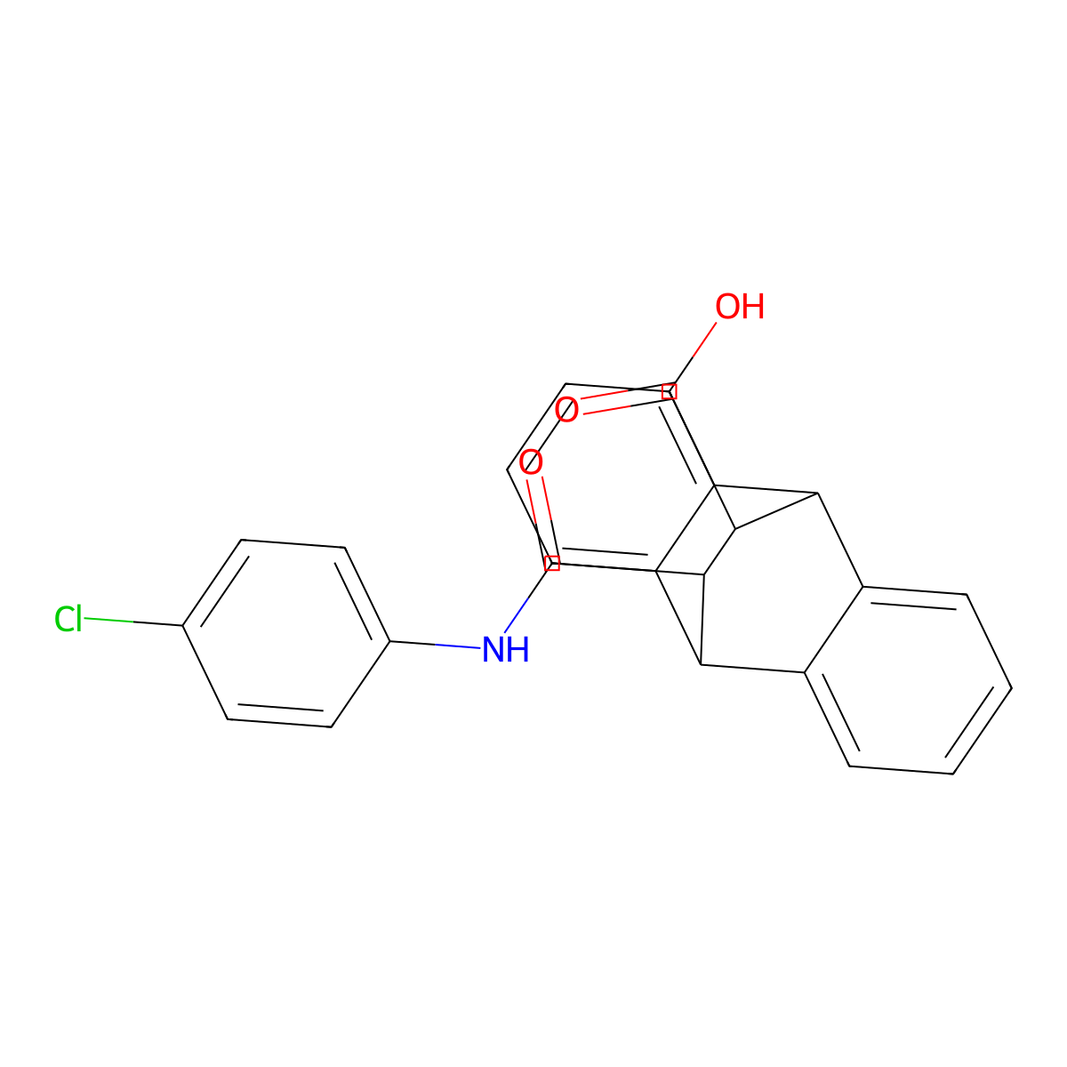 12-((4-Chlorophenyl)carbamoyl)-9,10-dihydro-9,10-ethanoanthracene-11-carboxylic acid molecular structure, CAS 299966-15-7