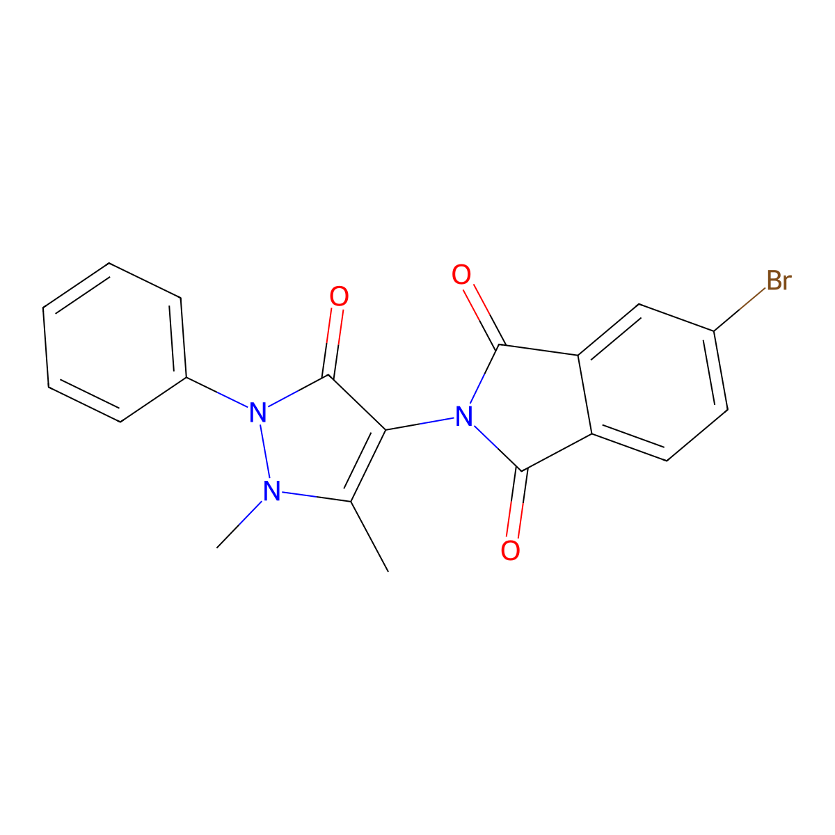 5-bromo-2-(1,5-dimethyl-3-oxo-2-phenyl-2,3-dihydro-1H-pyrazol-4-yl)-1H-isoindole-1,3(2H)-dione molecular structure, CAS 299968-39-1