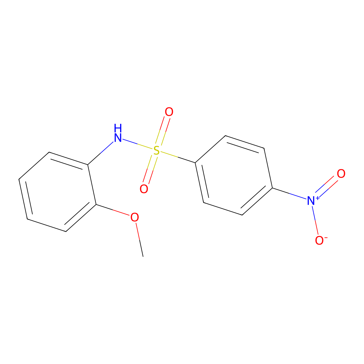 N-(2-methoxyphenyl)-4-nitrobenzenesulfonamide molecular structure, CAS 299968-56-2