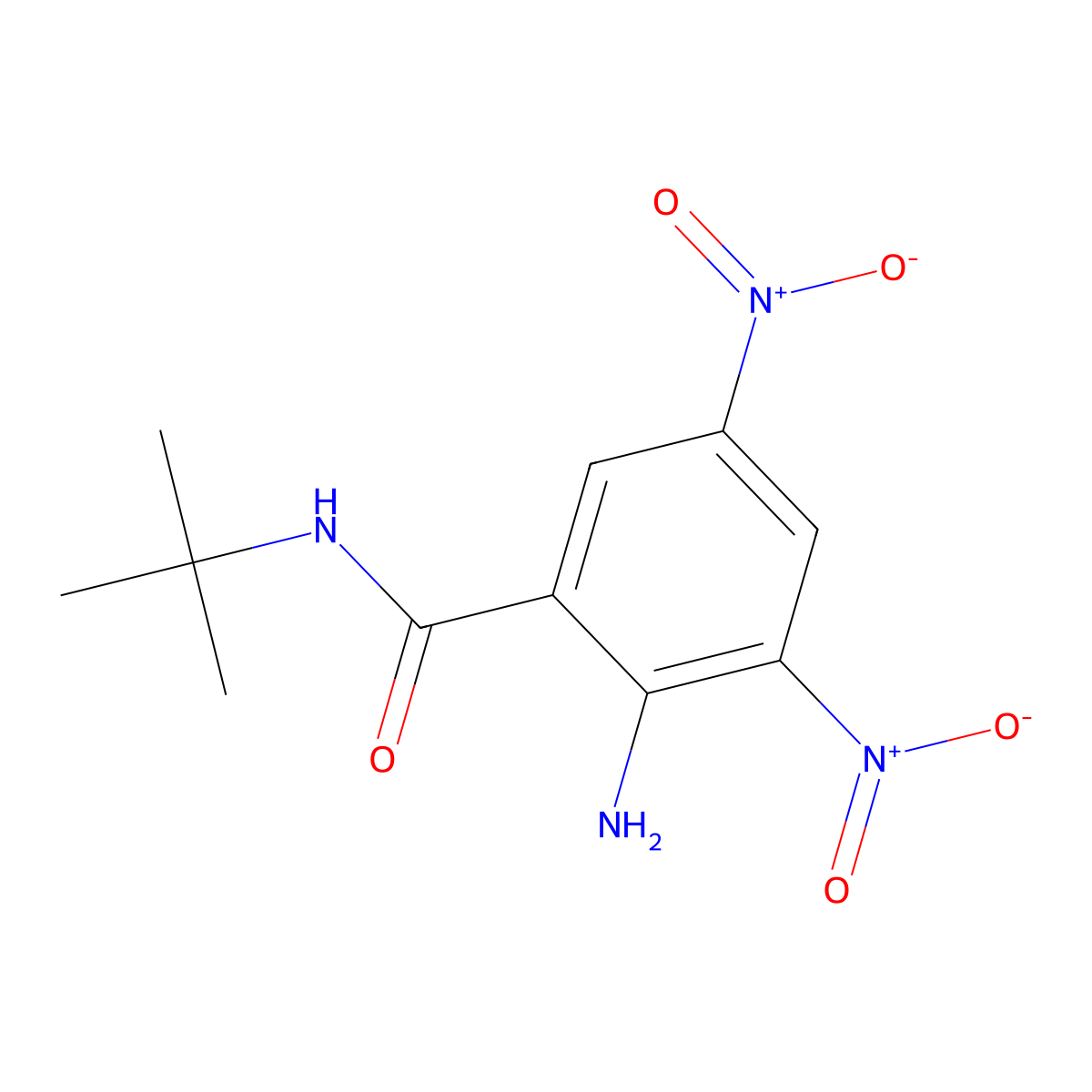 2-Amino-N-(tert-butyl)-3,5-dinitrobenzamide molecular structure, CAS 299968-65-3