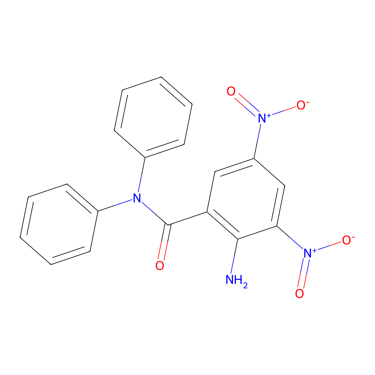2-amino-3,5-dinitro-N,N-diphenylbenzamide molecular structure, CAS 299968-66-4