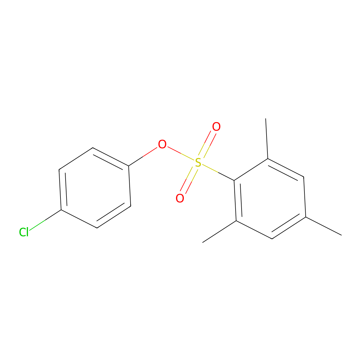 (4-Chlorophenyl) 2,4,6-trimethylbenzenesulfonate molecular structure, CAS 299968-86-8
