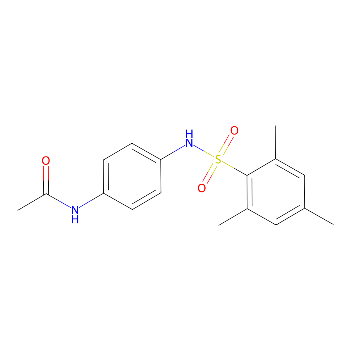 N-(4-{[(2,4,6-trimethylphenyl)sulfonyl]amino}phenyl)acetamide molecular structure, CAS 299968-96-0