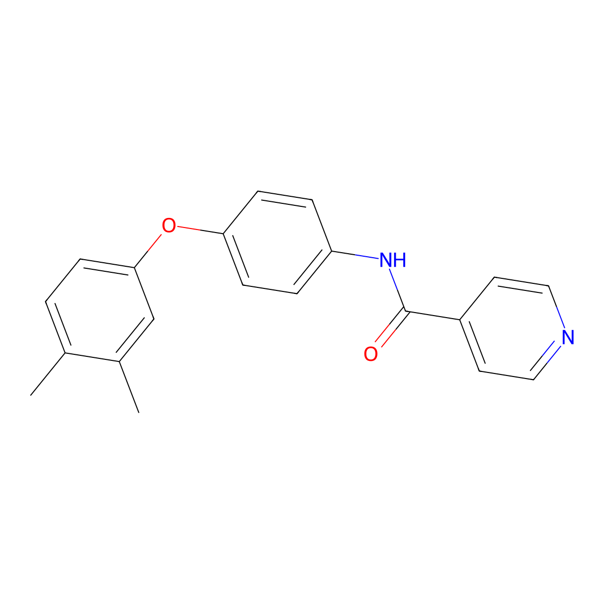 N-[4-(3,4-dimethylphenoxy)phenyl]isonicotinamide molecular structure, CAS 299969-71-4
