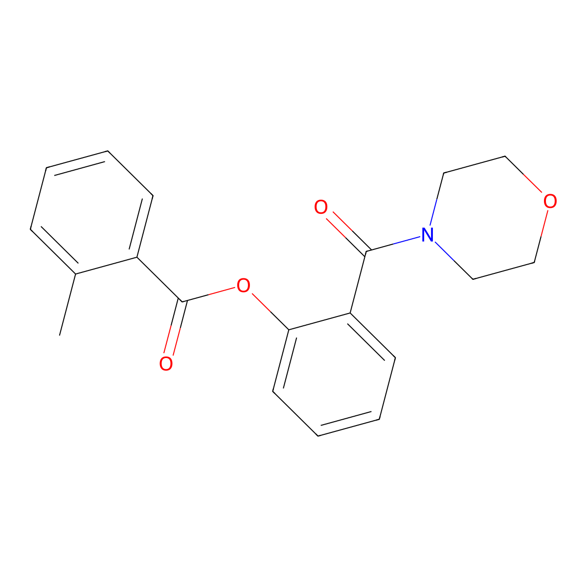2-Methyl-benzoic acid 2-(morpholine-4-carbonyl)-phenyl ester molecular structure, CAS 299970-13-1