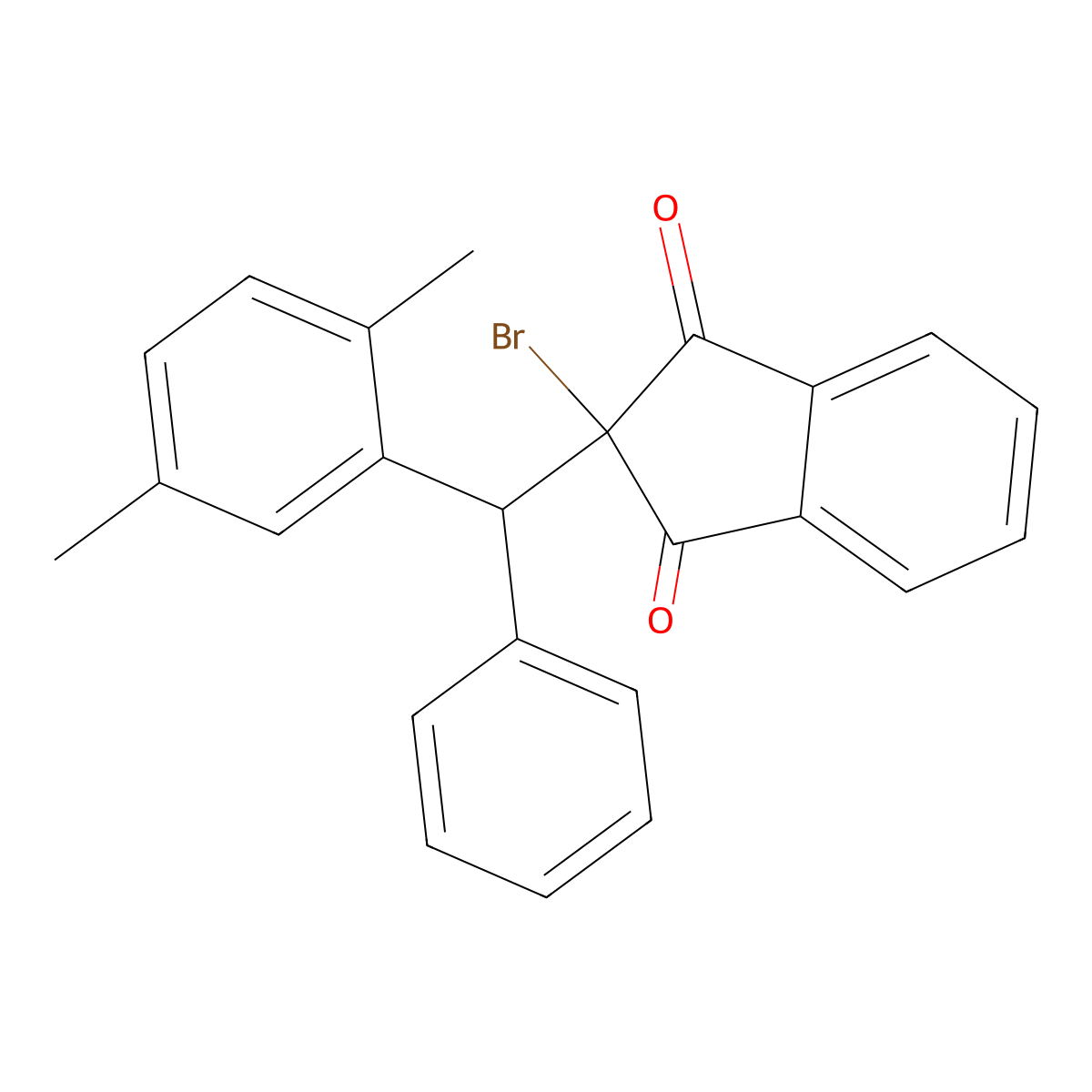 2-bromo-2-[(2,5-dimethylphenyl)(phenyl)methyl]-1H-indene-1,3(2H)-dione molecular structure, CAS 299970-26-6