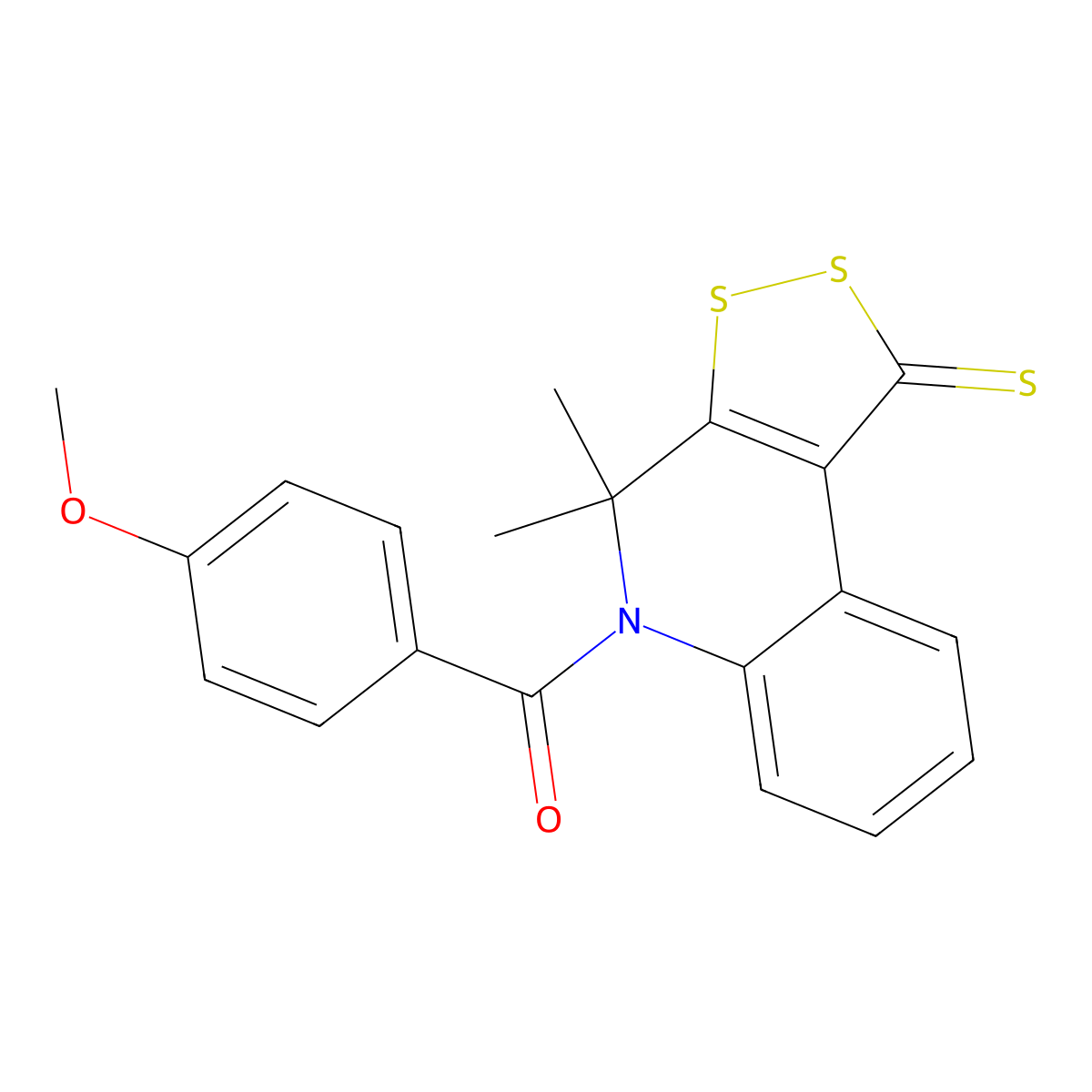 5-(4-methoxybenzoyl)-4,4-dimethyl-4,5-dihydro-1H-[1,2]dithiolo[3,4-c]quinoline-1-thione molecular structure, CAS 299970-35-7