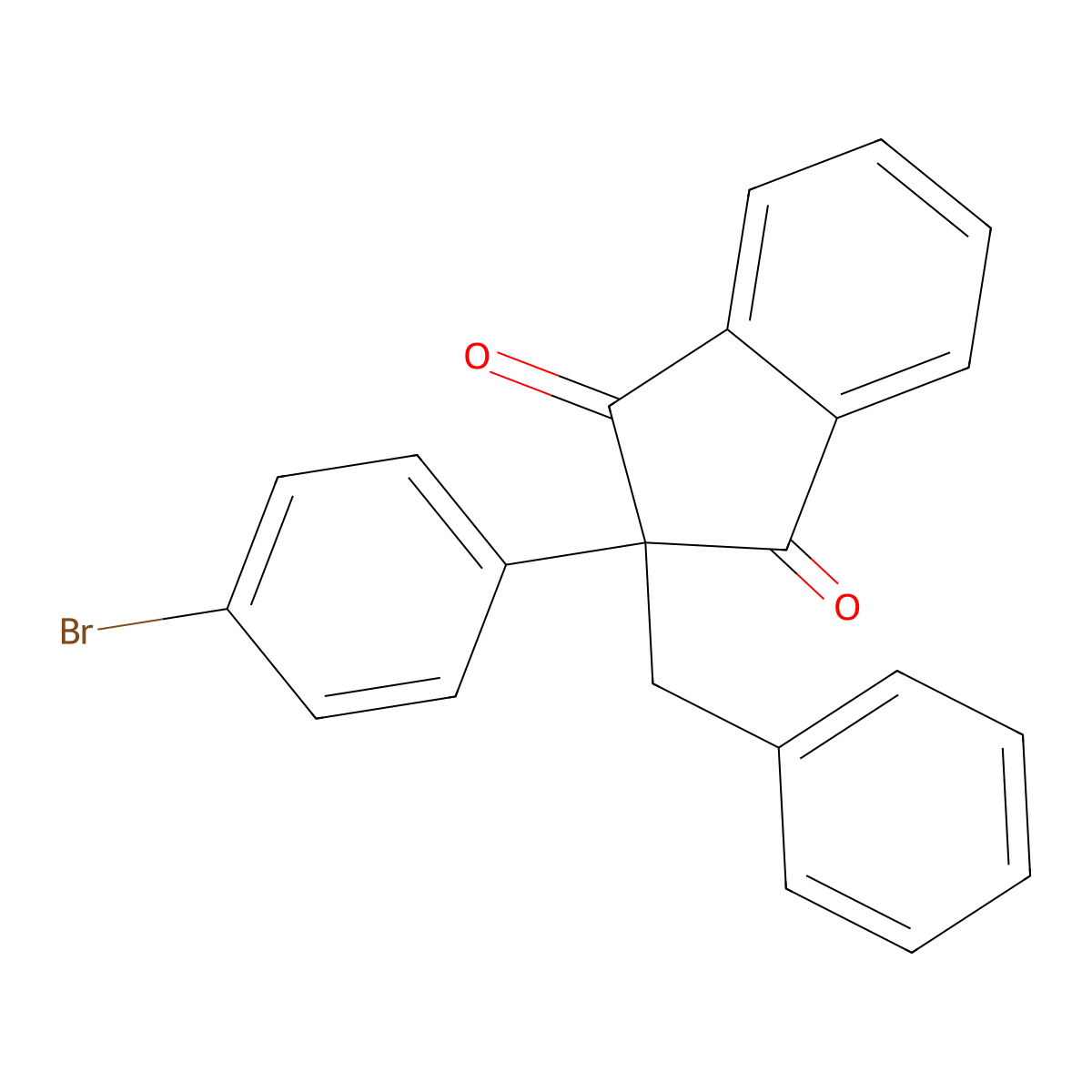 2-Benzyl-2-(4-bromophenyl)indene-1,3-dione molecular structure, CAS 299970-37-9