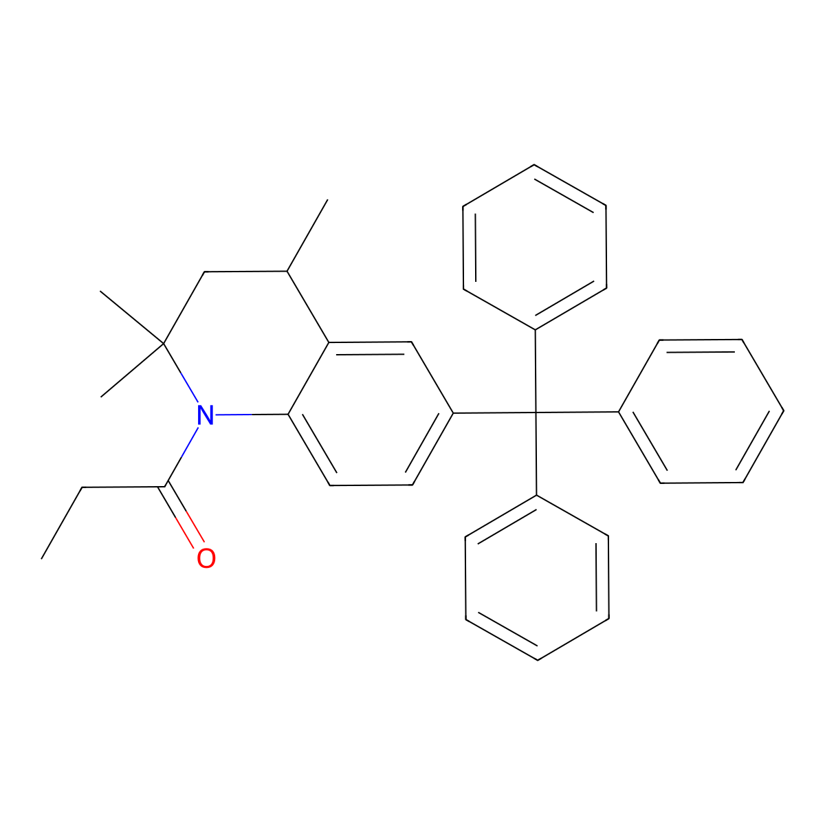 2,2,4-Trimethyl-1-propionyl-6-trityl-1,2,3,4-tetrahydroquinoline molecular structure, CAS 299970-40-4