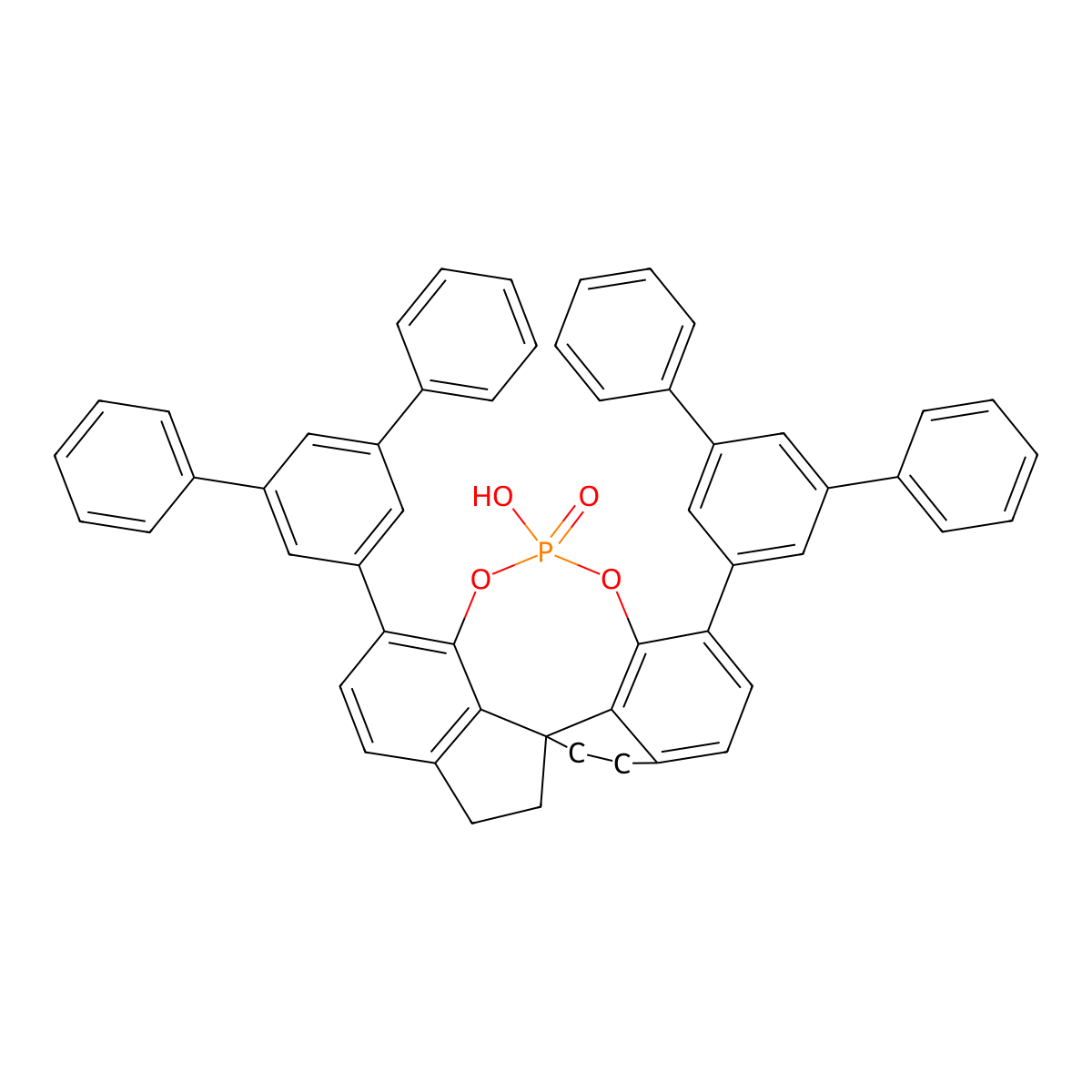 (11aS)-3,7-Bis([1,1':3',1''-terphenyl]-5'-yl)-10,11,12,13-tetrahydro-5-hydroxy-5-oxide-diindeno[7,1-de:1',7'-fg][1,3,2]dioxaphosphocin molecular structure, CAS 2999743-41-6