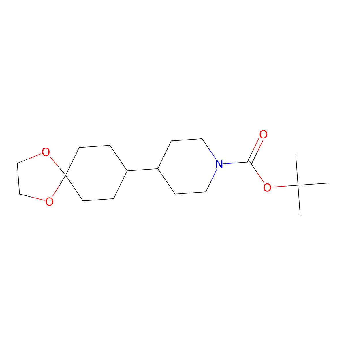 1-Boc-4-(1,4-dioxaspiro[4.5]decan-8-yl)piperidine molecular structure, CAS 2999781-52-9