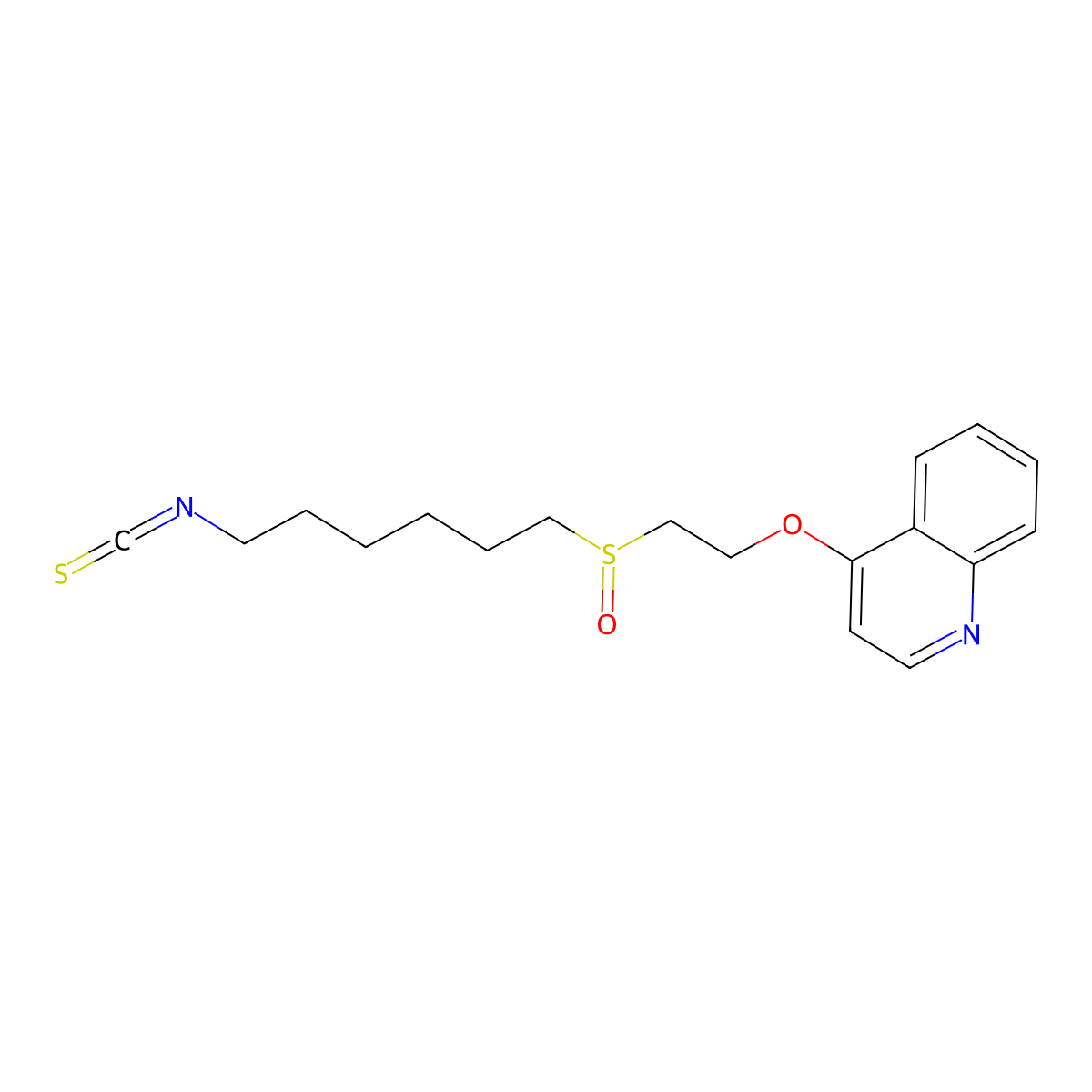 4-(2-((6-Isothiocyanatohexyl)sulfinyl)ethoxy)quinoline molecular structure, CAS 2999785-55-4