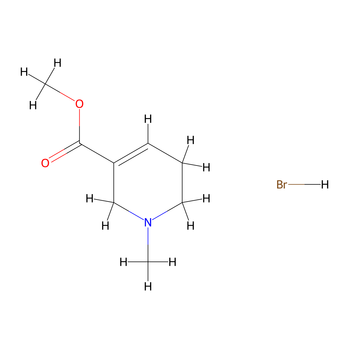 Arecoline Hydrobromide molecular structure, CAS 300-08-3