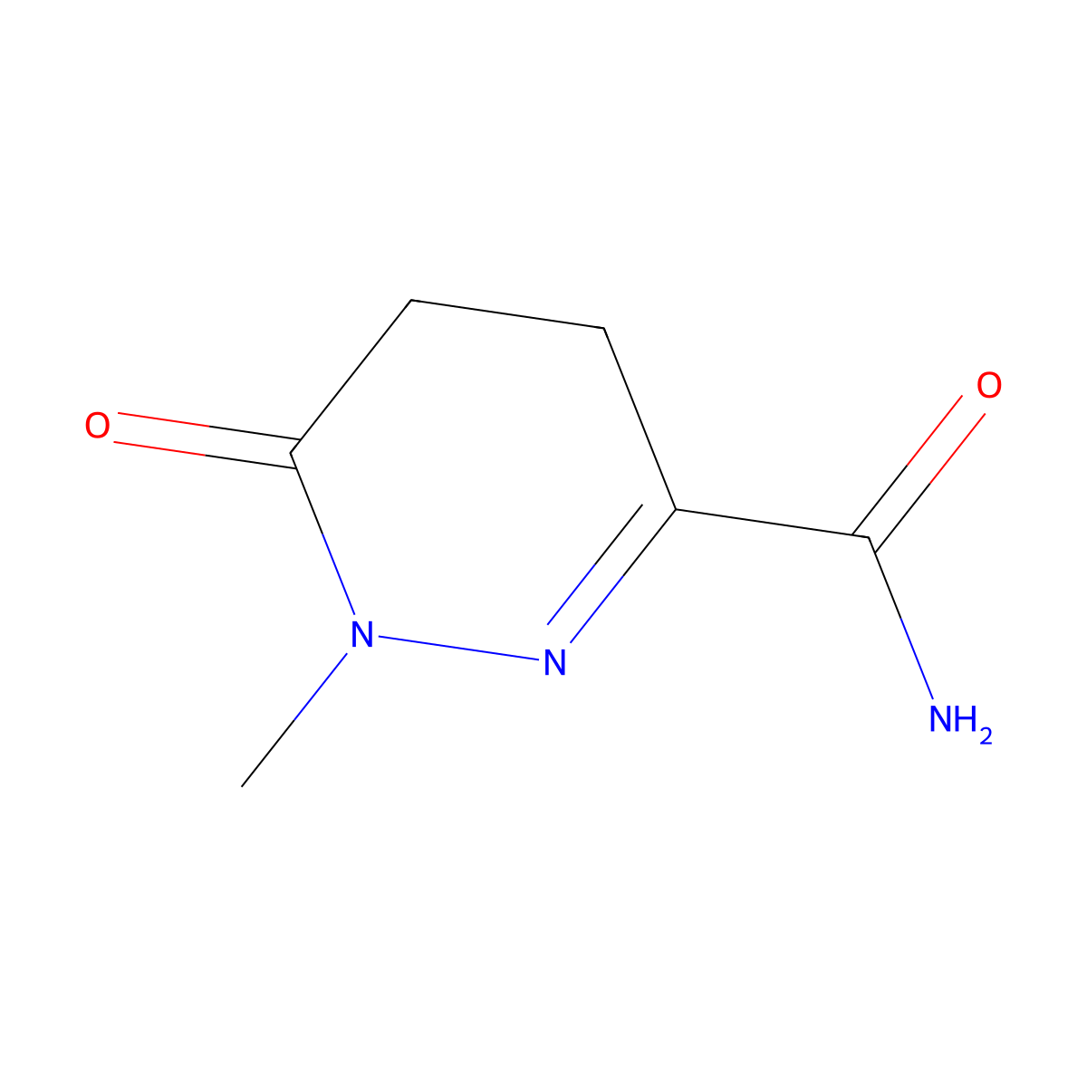 1,4,5,6-Tetrahydro-1-methyl-6-oxo-3-pyridazinecarboxamide molecular structure, CAS 300-22-1
