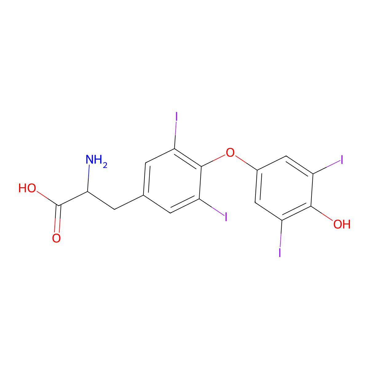 (+-)-Thyroxine molecular structure, CAS 300-30-1
