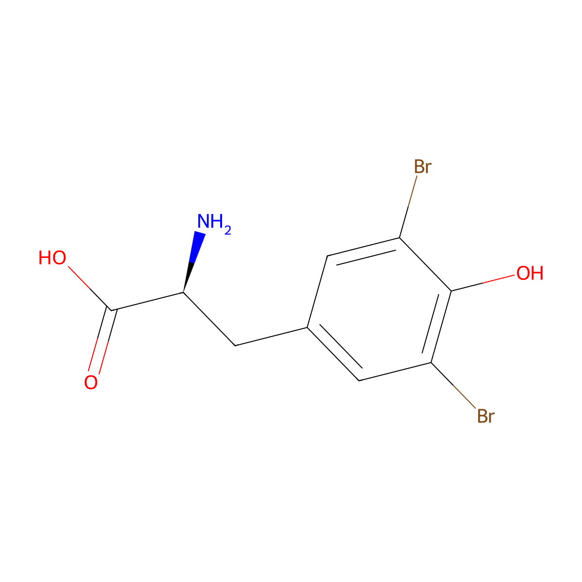 3,5-dibromo-L-tyrosine molecular structure, CAS 300-38-9