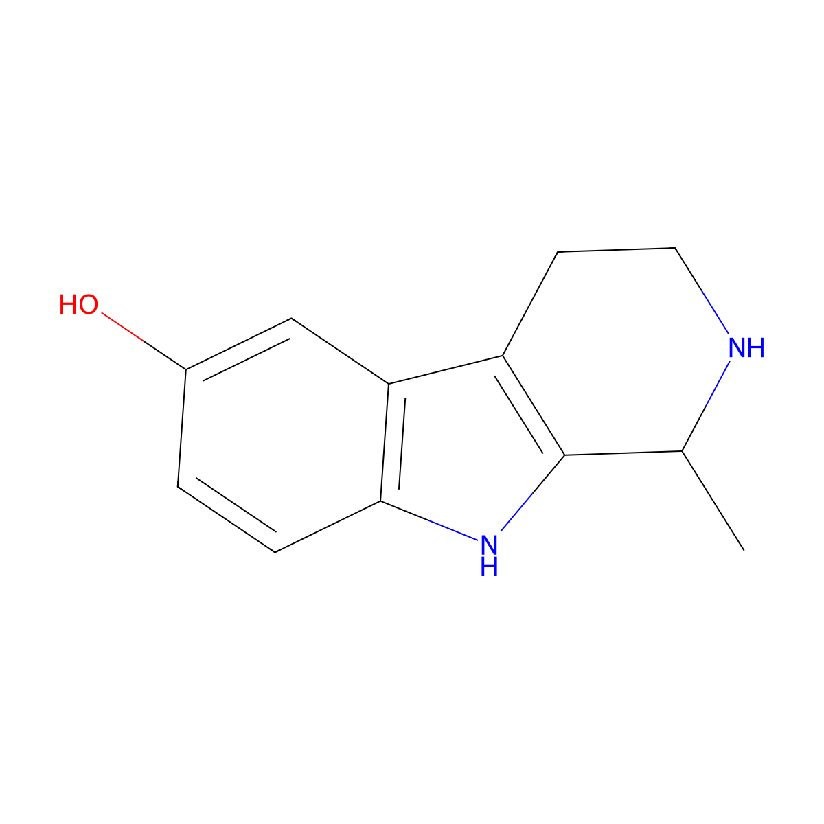 6-Hydroxy-1-methyltryptoline molecular structure, CAS 3000-36-0