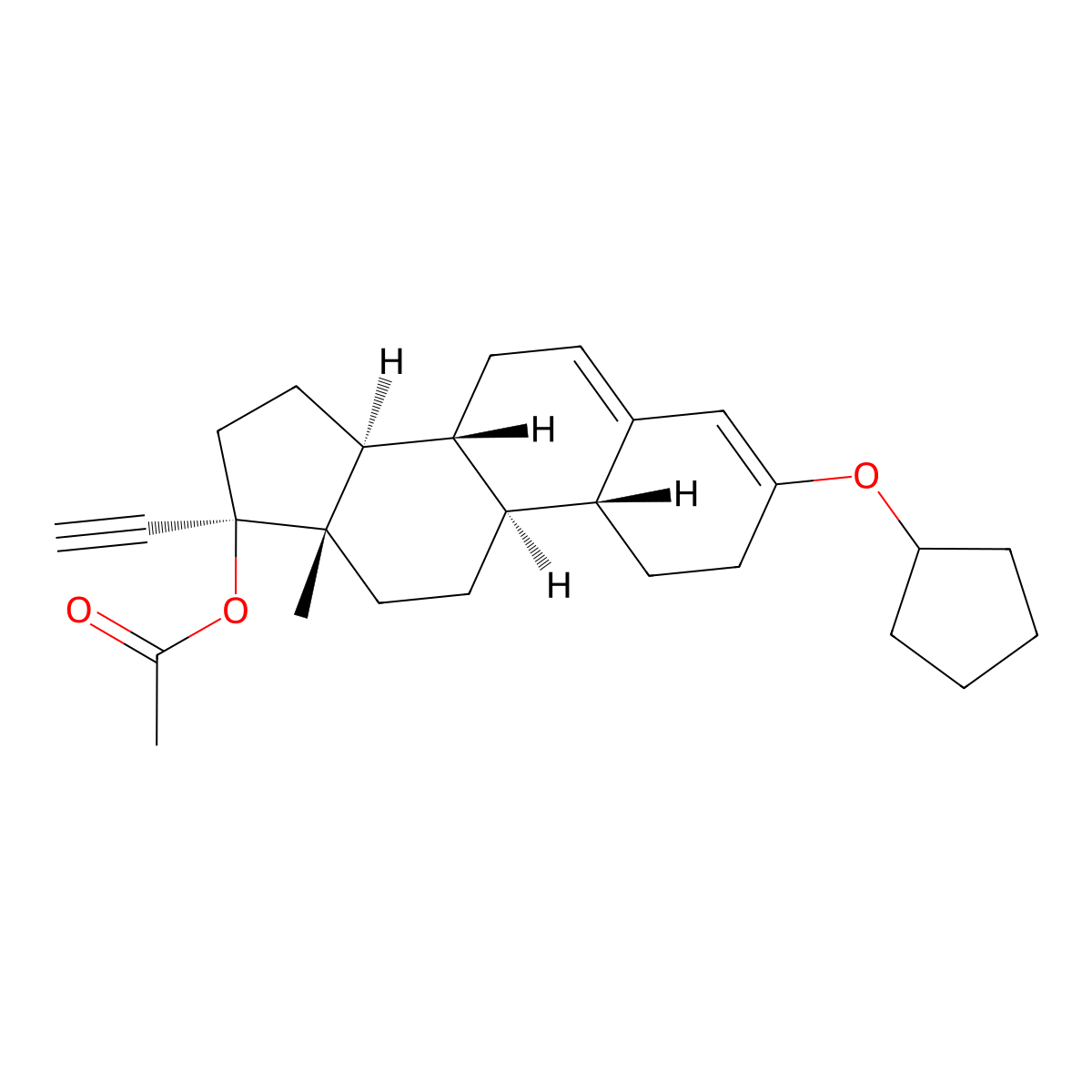 Quingestanol Acetate molecular structure, CAS 3000-39-3