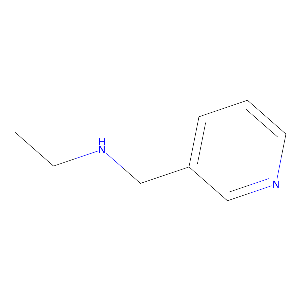 Ethyl[(pyridin-3-yl)methyl]amine molecular structure, CAS 3000-75-7
