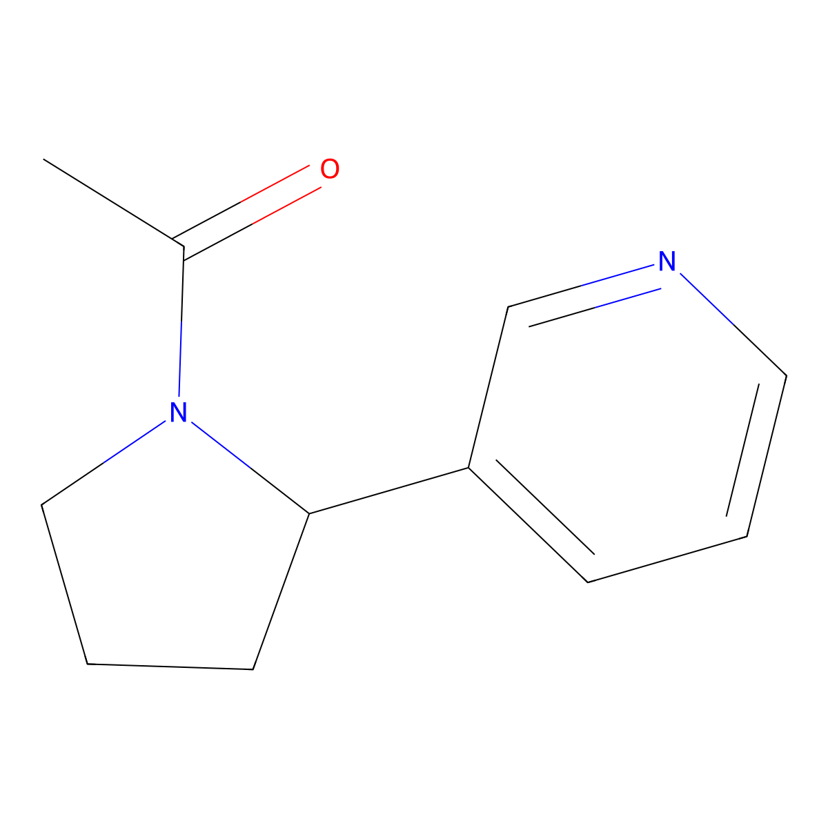 1-(2-(Pyridin-3-yl)pyrrolidin-1-yl)ethanone molecular structure, CAS 3000-78-0