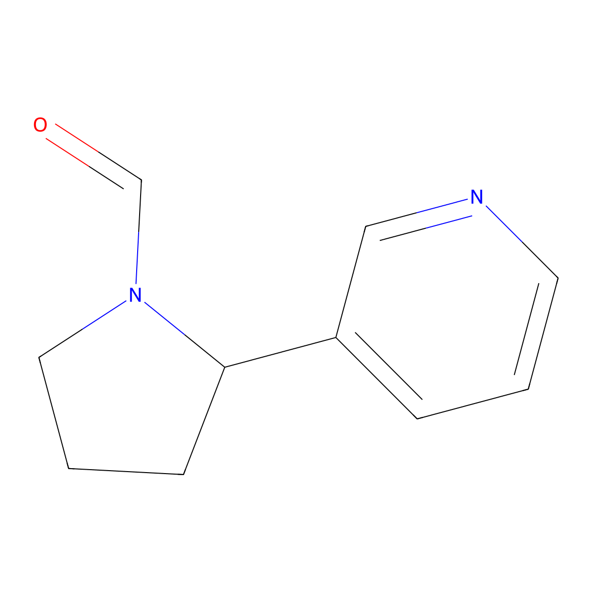 Nornicotine, N-formyl molecular structure, CAS 3000-81-5