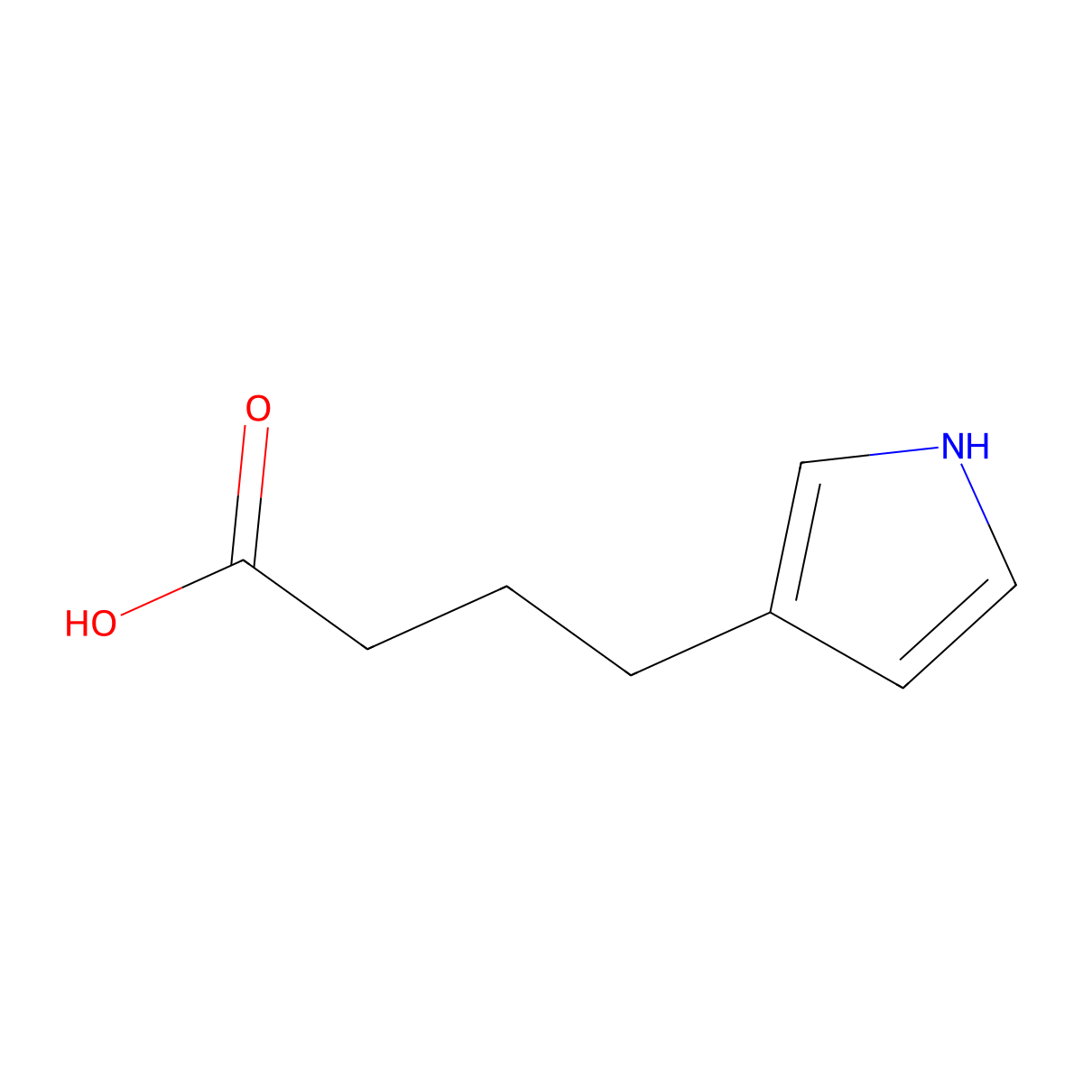 4-(3-Pyrrolyl)butyric acid molecular structure, CAS 30000-61-4
