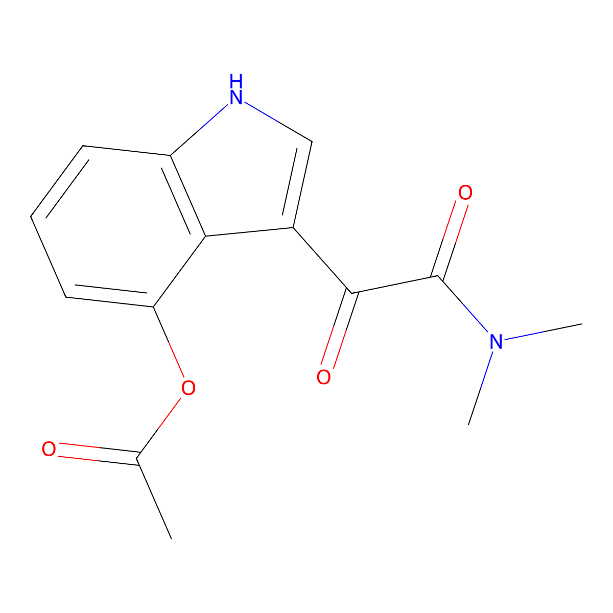 3-(2-(Dimethylamino)-2-oxoacetyl)-1H-indol-4-yl acetate molecular structure, CAS 30000-66-9