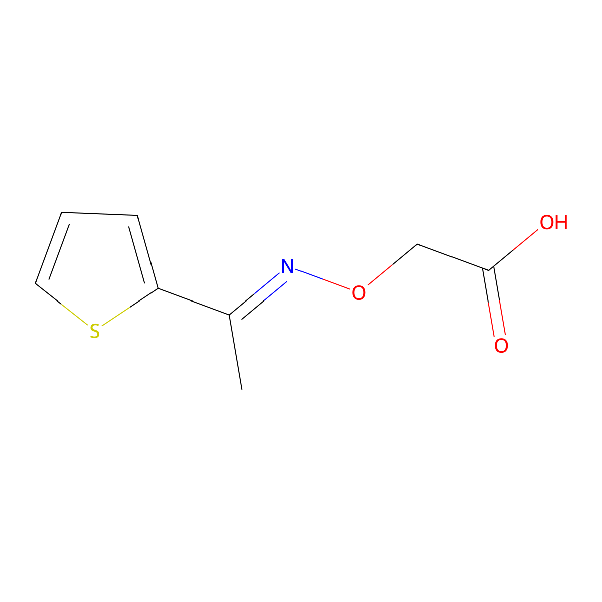 2-(1-Thiophen-2-ylethylideneamino)oxyacetic acid molecular structure, CAS 30005-32-4